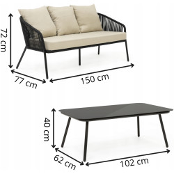 Set mobilier de gradina Springos GF0116 (Black/Beige) Thumb