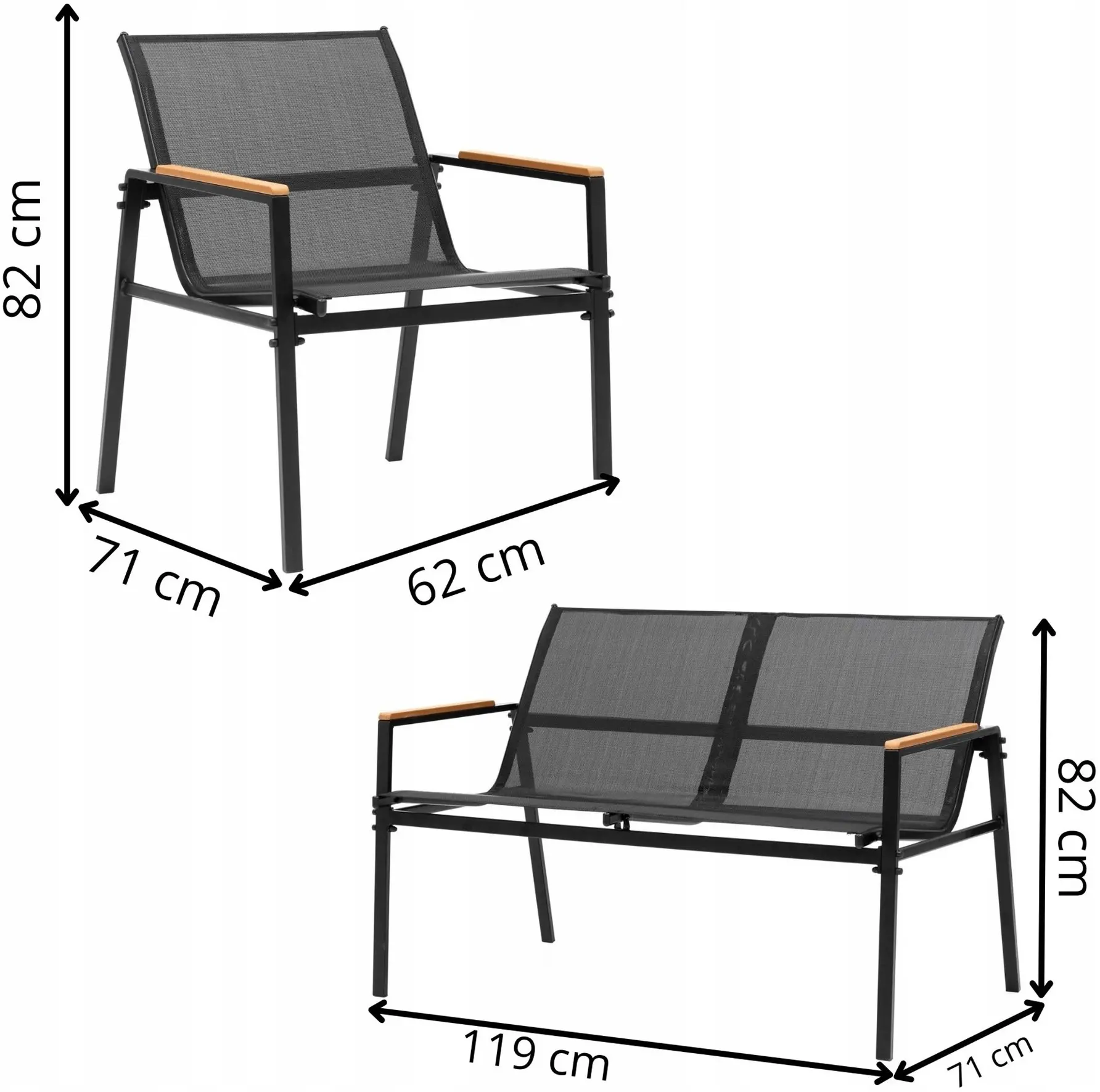 Set mobilier de gradina Springos GF0120 (Black) - 8