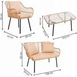 Set mobilier de gradina Springos Japandi GF0069 (Beige) Thumb