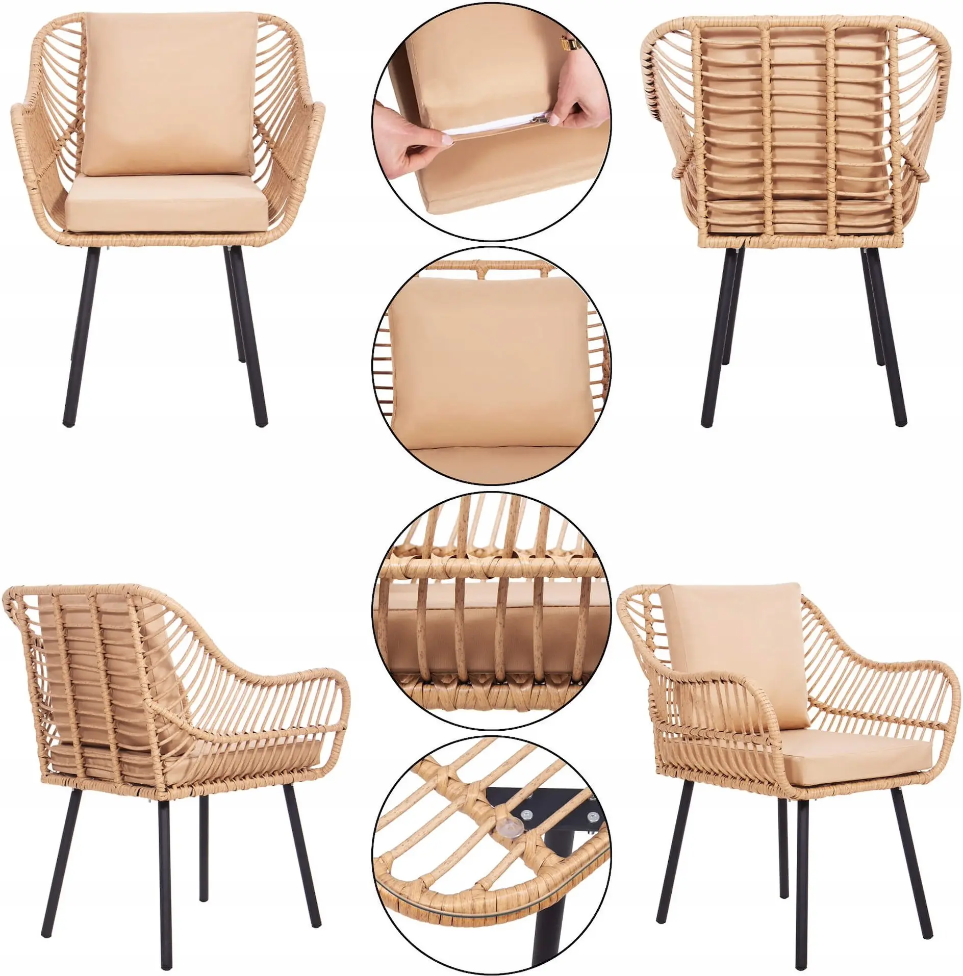 Set mobilier de gradina Springos Japandi GF0069 (Beige) - 7