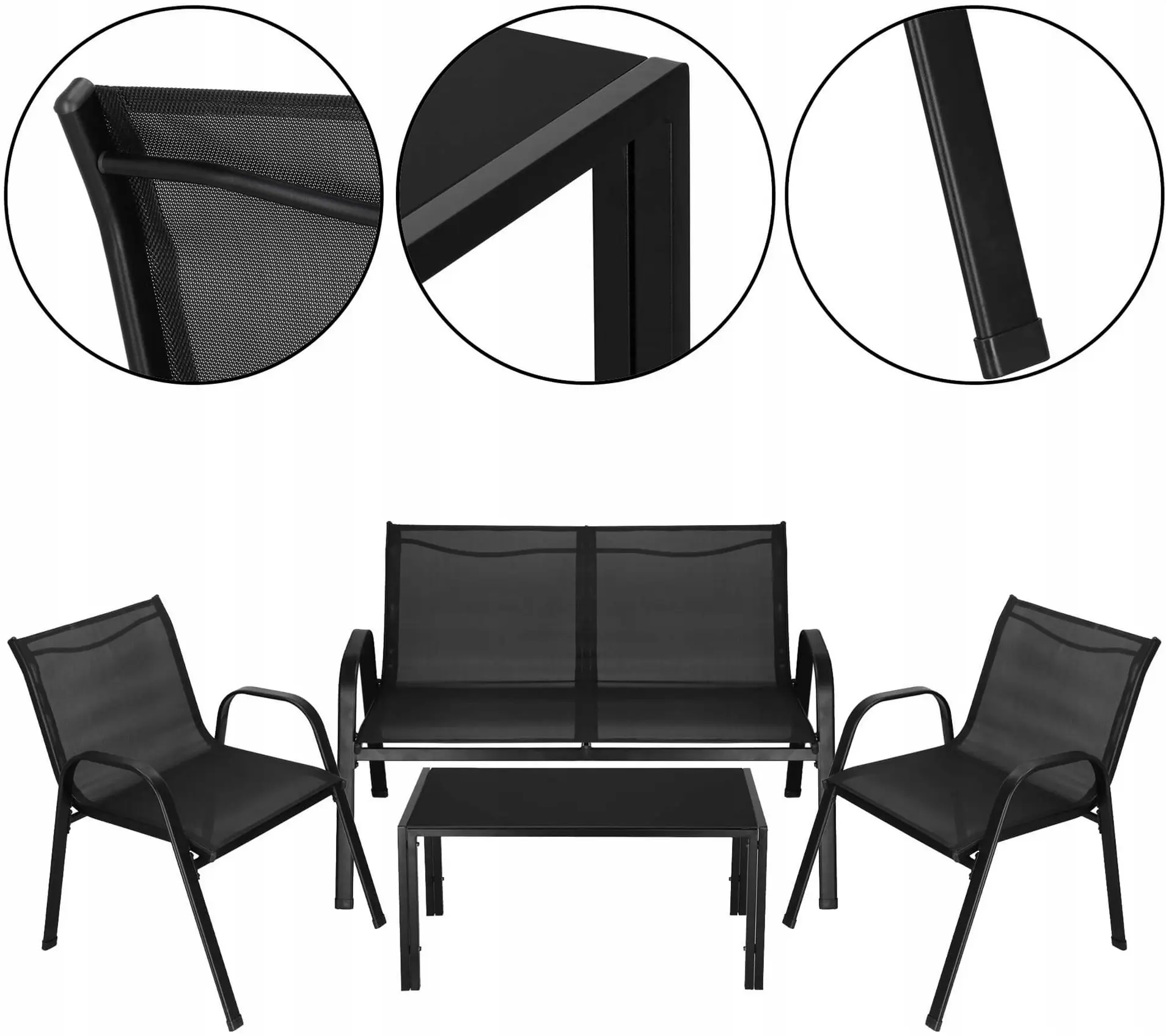 Set mobilier de gradina Springos Valente GF0106 (Black) - 5