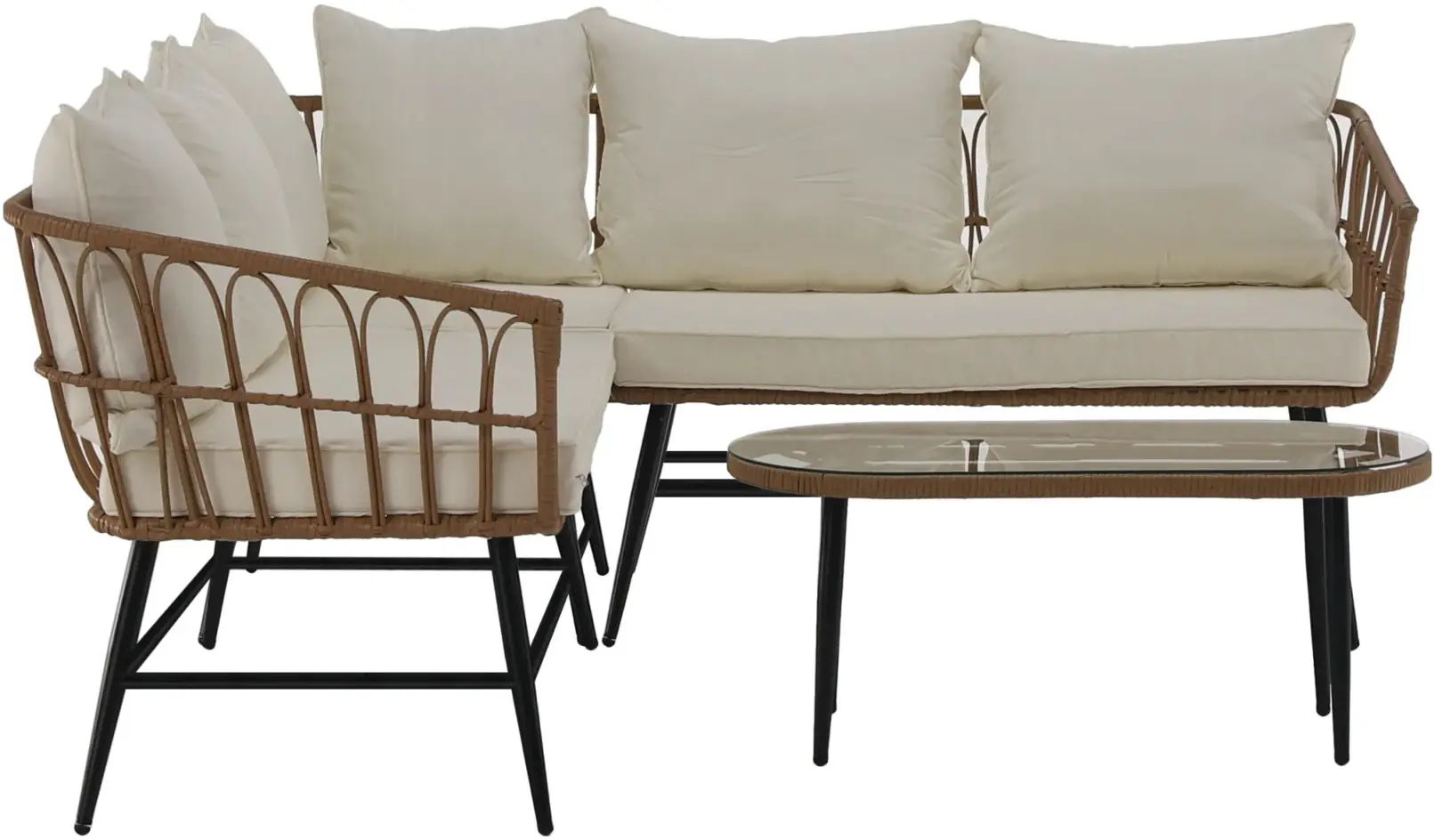 Set mobilier de gradina Tempo Kondela Araly (Beige/Natural) - 3