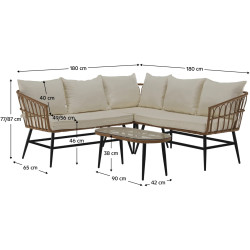 Set mobilier de gradina Tempo Kondela Araly (Beige/Natural) Thumb