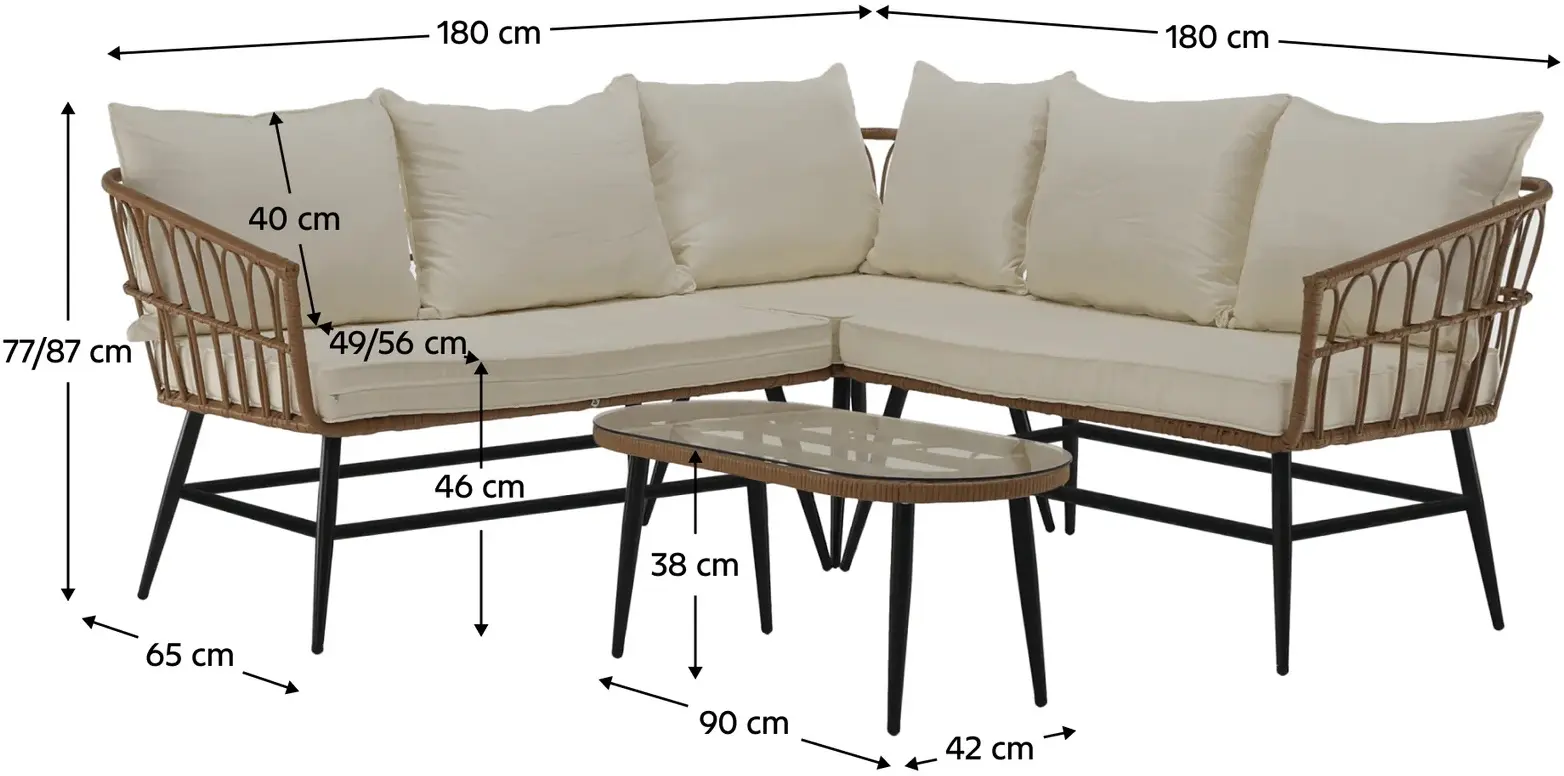 Set mobilier de gradina Tempo Kondela Araly (Beige/Natural) - 9