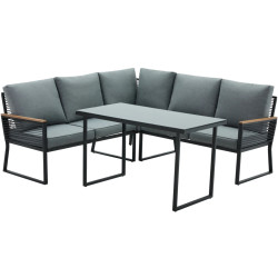 Set mobilier de gradina Tempo Kondela Farly (Black/Gray) Thumb