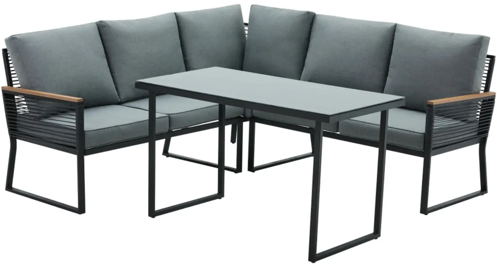Set mobilier de gradina Tempo Kondela Farly (Black/Gray) - 2