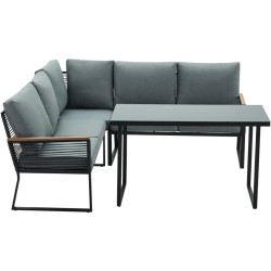 Set mobilier de gradina Tempo Kondela Farly (Black/Gray) Thumb