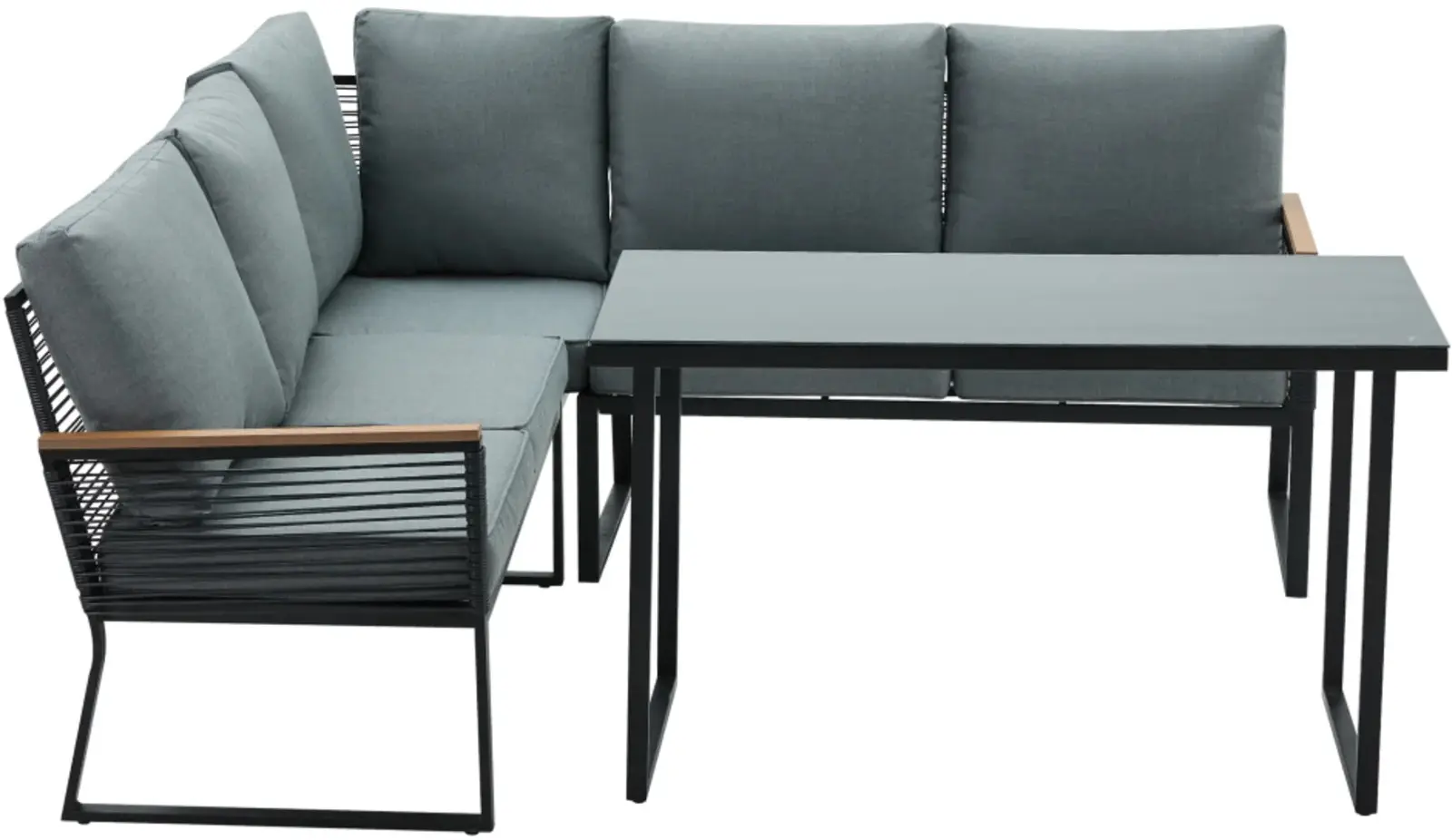 Set mobilier de gradina Tempo Kondela Farly (Black/Gray) - 3