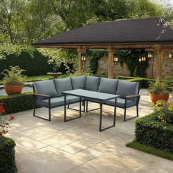 Set mobilier de gradina Tempo Kondela Farly (Black/Gray)