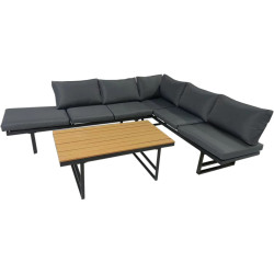 Set mobilier de gradina Tempo Kondela Ilaria (Gray/Natural) Thumb