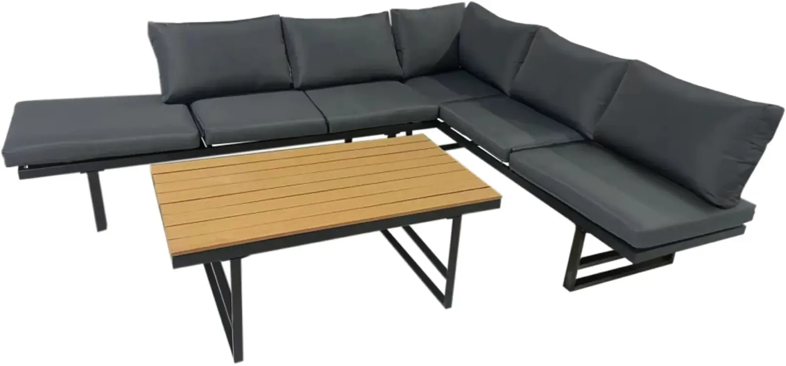 Set mobilier de gradina Tempo Kondela Ilaria (Gray/Natural) - 2