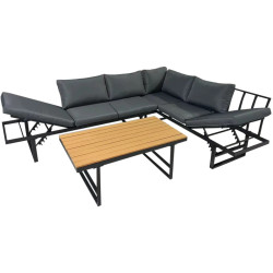 Set mobilier de gradina Tempo Kondela Ilaria (Gray/Natural) Thumb