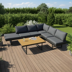 Set mobilier de gradina Tempo Kondela Ilaria (Gray/Natural)
