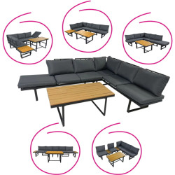 Set mobilier de gradina Tempo Kondela Ilaria (Gray/Natural) Thumb