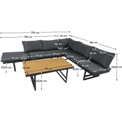 Set mobilier de gradina Tempo Kondela Ilaria (Gray/Natural) Thumb