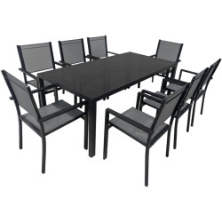 Set mobilier de gradina Tempo Kondela Kesios (Gray/Black) Thumb
