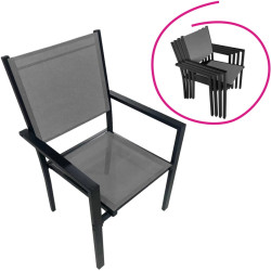 Set mobilier de gradina Tempo Kondela Kesios (Gray/Black) Thumb