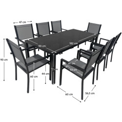 Set mobilier de gradina Tempo Kondela Kesios (Gray/Black) Thumb