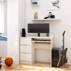 Компьютерный стол Akord A-6 90cm Left PK (White/White Gloss)