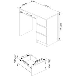 Компьютерный стол Akord A-6 90cm Right PK (Sonoma Oak/White) Thumb