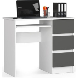 Компьютерный стол Akord A-6 90cm Right PK (White/Graphite Grey) Thumb