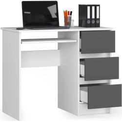 Компьютерный стол Akord A-6 90cm Right PK (White/Graphite Grey) Thumb