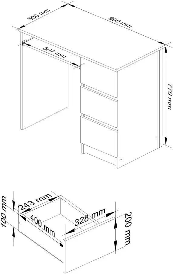 Компьютерный стол Akord A-6 CLP 90cm Right (Sonoma Oak) - 6