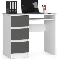 Компьютерный стол Akord A-6 CLP PK 90cm Left (White/Graphite Grey) Thumb