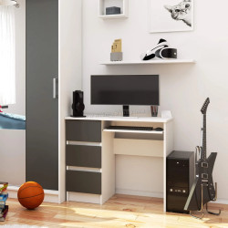 Компьютерный стол Akord A-6 CLP PK 90cm Left (White/Graphite Grey)