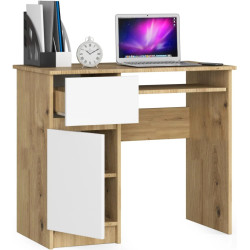 Компьютерный стол Akord Piksel 90cm PK Left (Artisan Oak/White) Thumb
