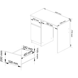 Компьютерный стол Akord Piksel 90cm PK Left (Artisan Oak/White) Thumb