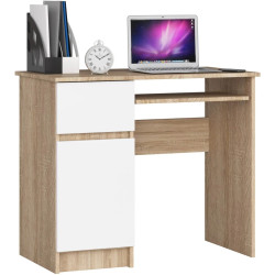 Компьютерный стол Akord Piksel 90cm PK Left (Sonoma Oak/White) Thumb