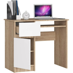 Компьютерный стол Akord Piksel 90cm PK Left (Sonoma Oak/White) Thumb