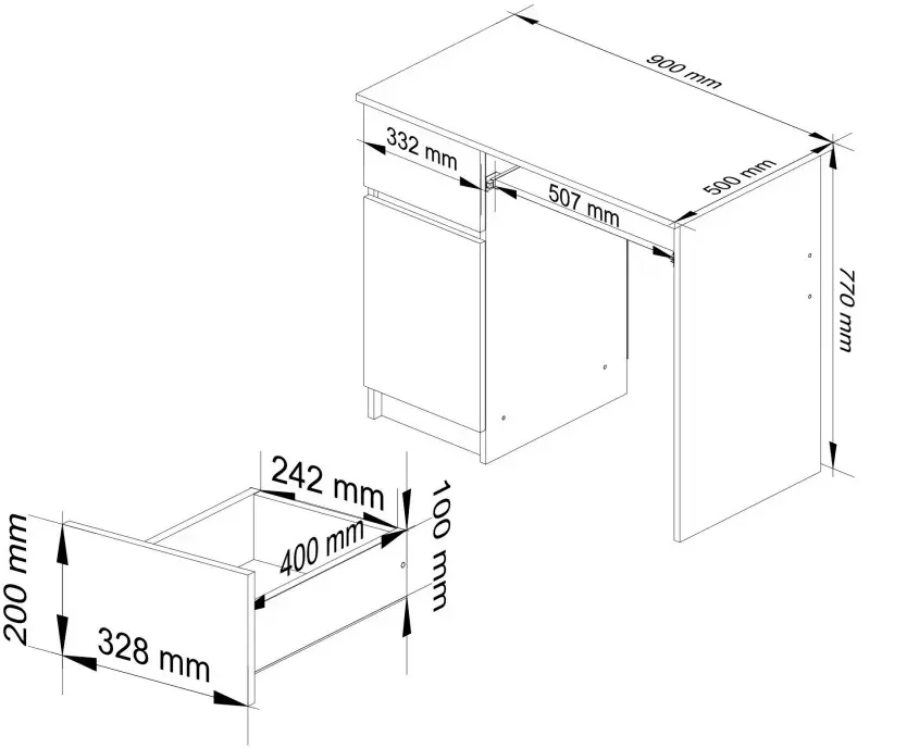 Компьютерный стол Akord Piksel 90cm PK Left (Sonoma Oak/White) - 5