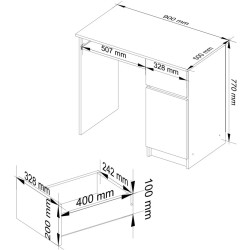Компьютерный стол Akord Piksel 90cm PK Right (Wenge) Thumb