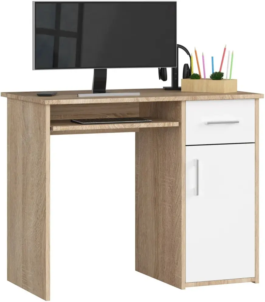 Компьютерный стол Akord Pin PK (Sonoma Oak/White)