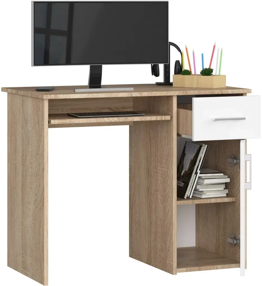 Компьютерный стол Akord Pin PK (Sonoma Oak/White)