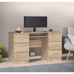 Masa pentru calculator Akord A-11 135cm 6SZ (Sonoma Oak)