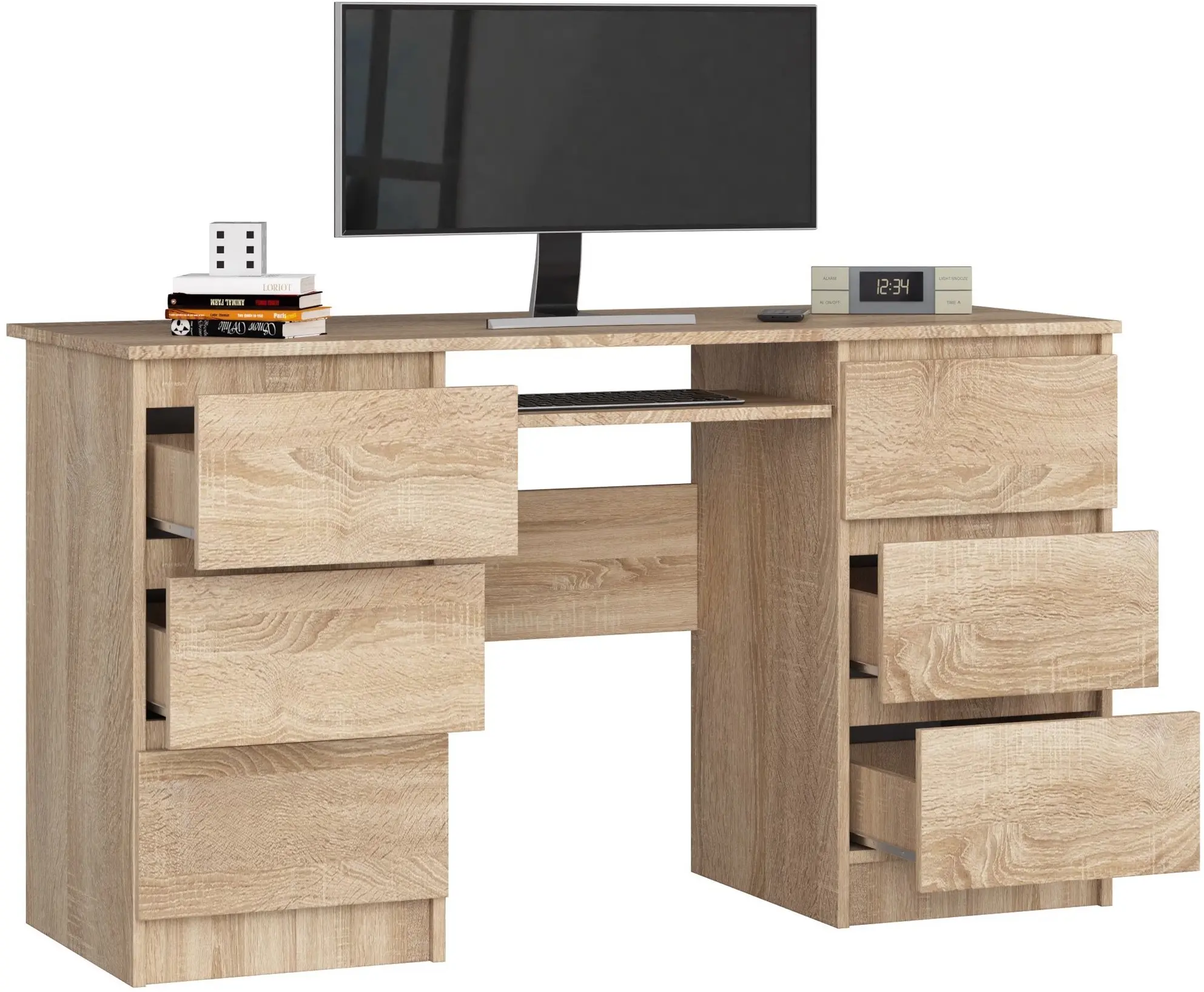 Masa pentru calculator Akord A-11 135cm 6SZ (Sonoma Oak)