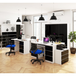 Masa pentru calculator Akord A-11 135cm 6SZ (White/Black Gloss) Thumb