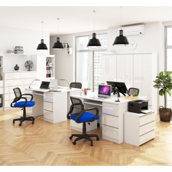 Masa pentru calculator Akord A-11 135cm 6SZ (White/Glossy White) Thumb