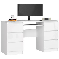 Masa pentru calculator Akord A-11 135cm 6SZ (White/Glossy White) Thumb