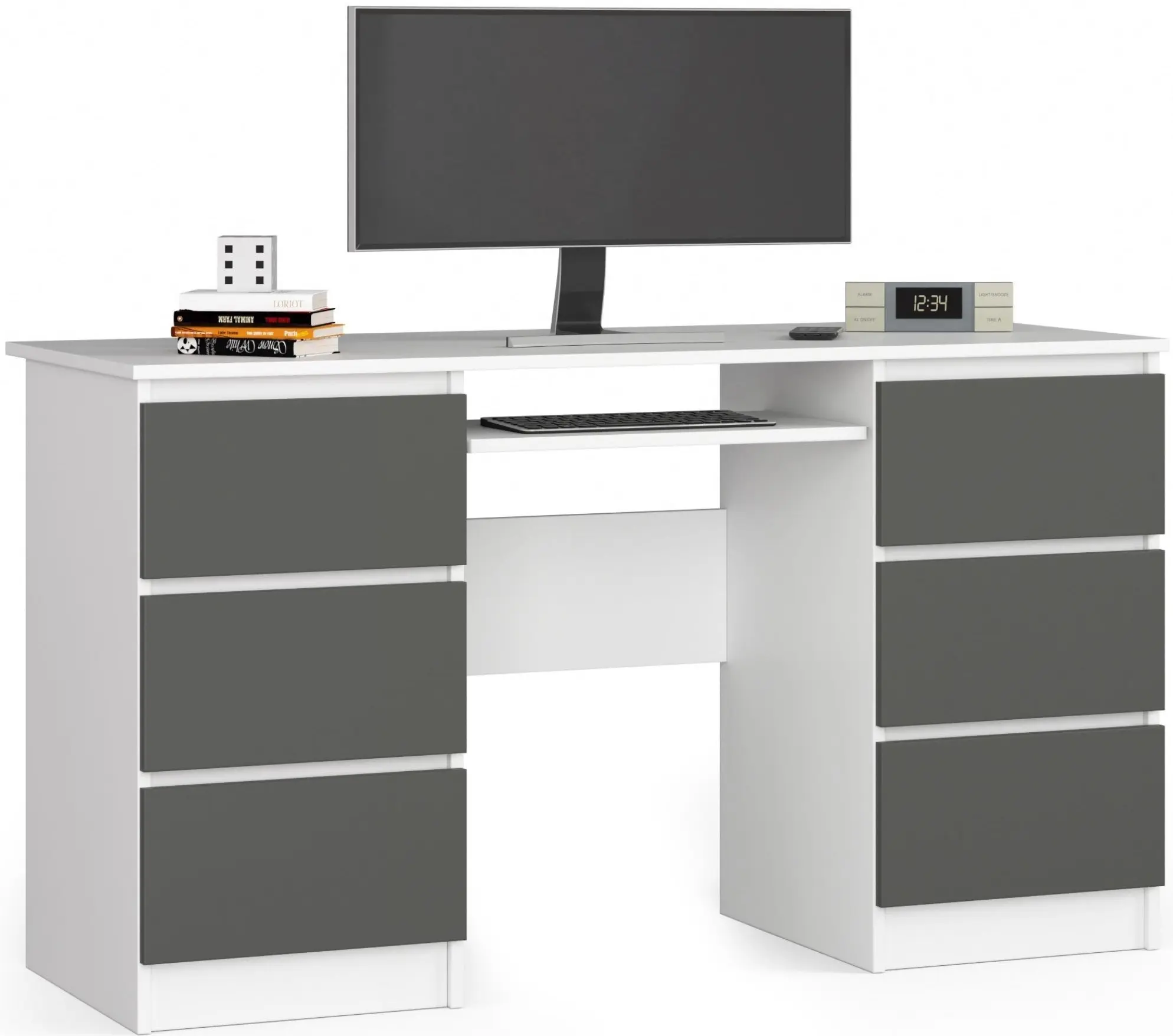 Masa pentru calculator Akord A-11 135cm 6SZ (White/Graphite Grey)