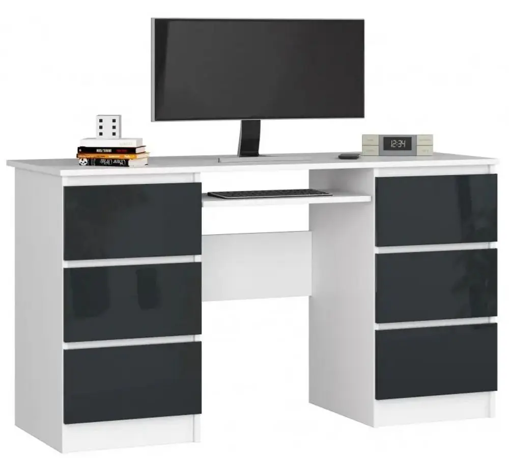 Стол компьютерный Akord A-11 6SZ (White/Graphite Gloss)