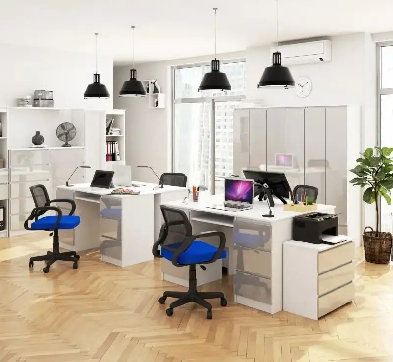 Стол компьютерный Akord A-11 6SZ (White/Metallic Gloss) - 2