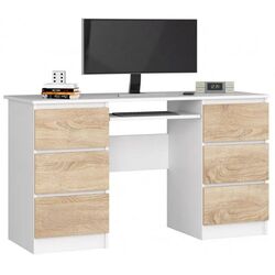 Стол компьютерный Akord A-11 6SZ (White/Sonoma Oak)