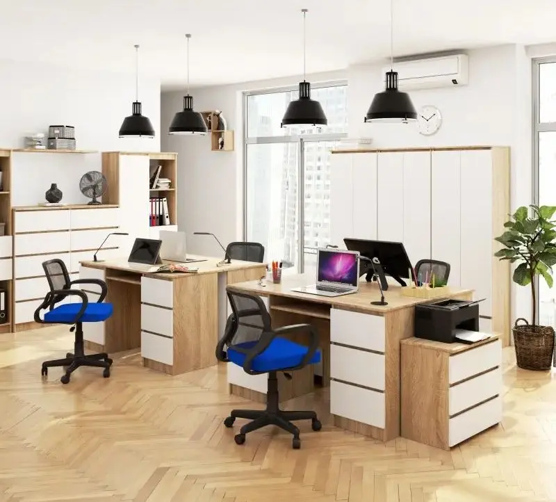 Стол компьютерный Akord A-11 6SZ (Sonoma Oak/White)