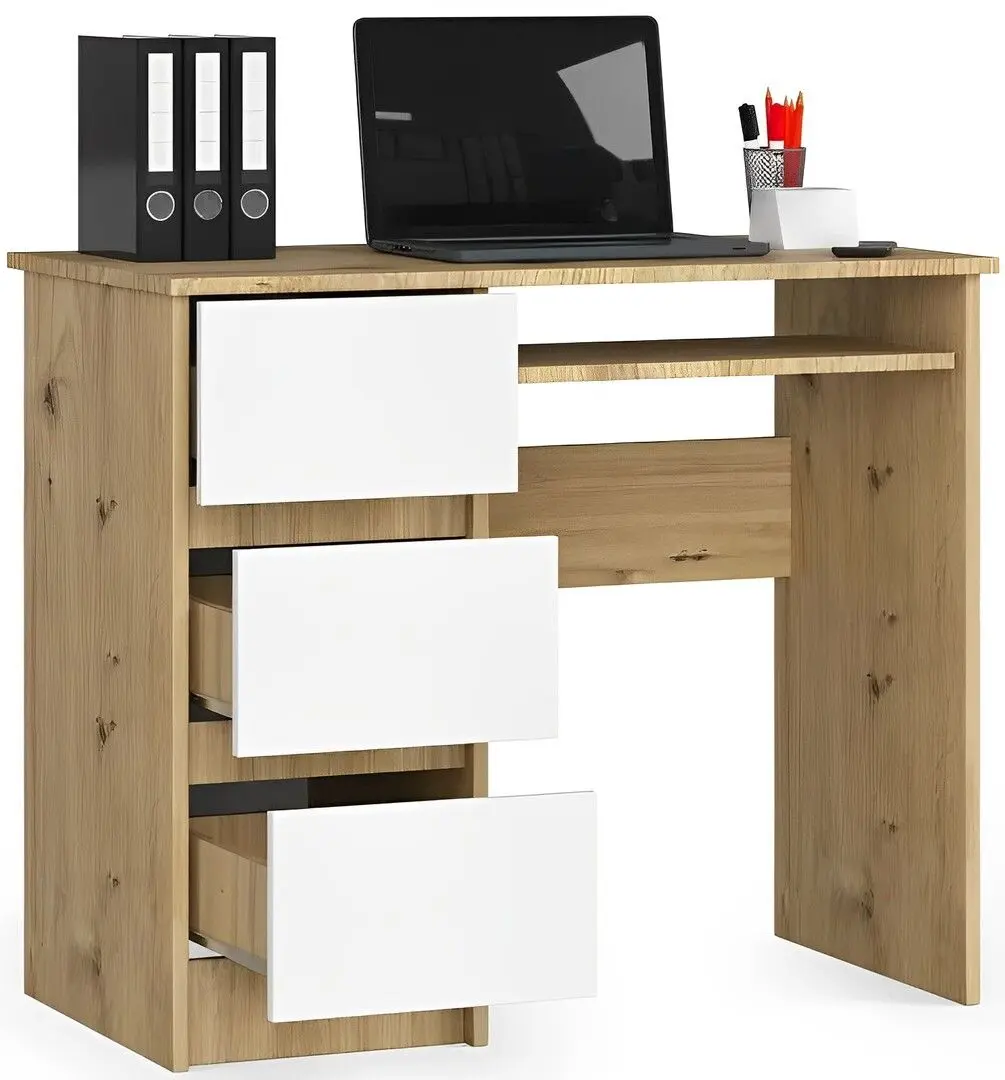 Masa de calculator Akord A-6 Left (Artisan Oak/White)