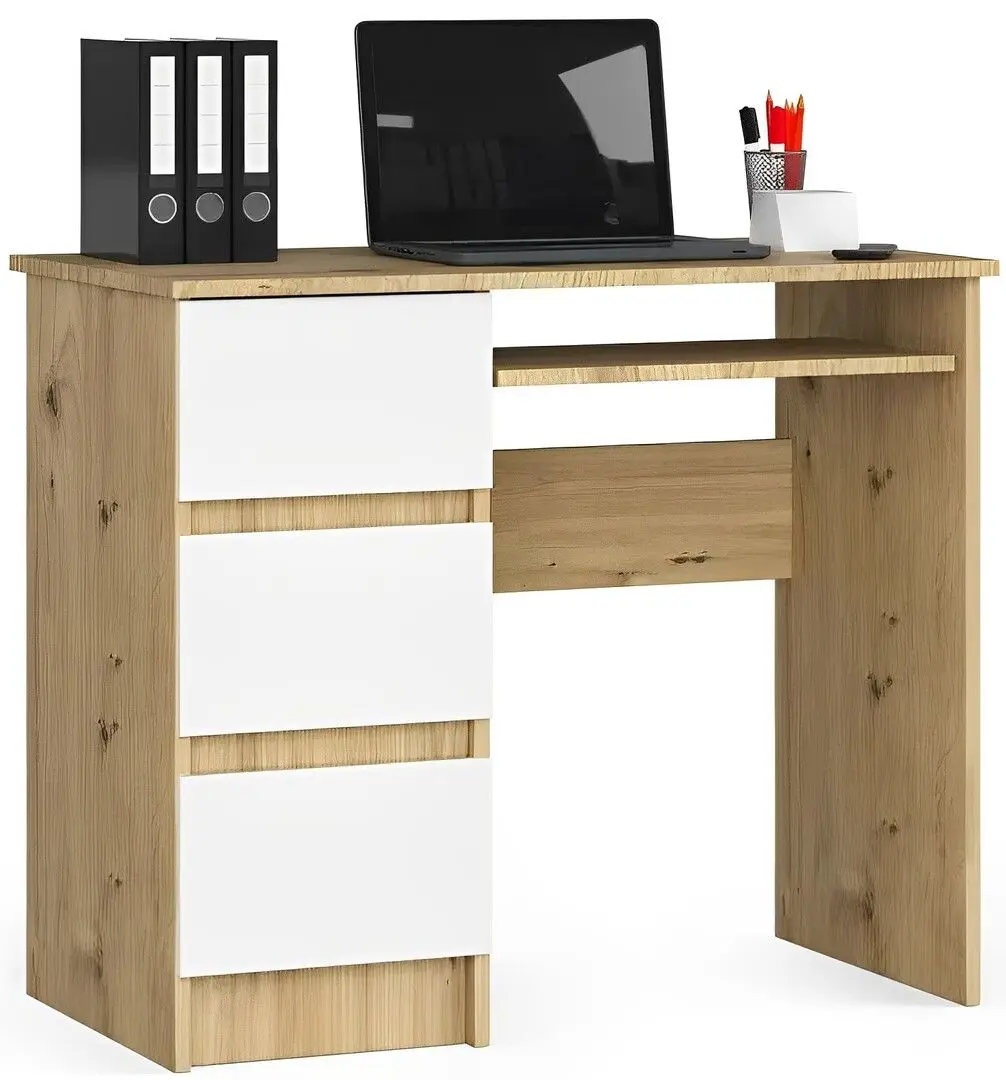 Masa de calculator Akord A-6 Left (Artisan Oak/White)