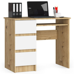 Masa pentru calculator Akord A-6 90cm Left (Artisan Oak/White) Thumb